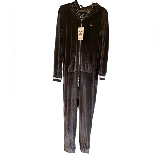 Velour Jumpsuit, ONEPIECE, Grey, size XS - Picture 2 of 8
